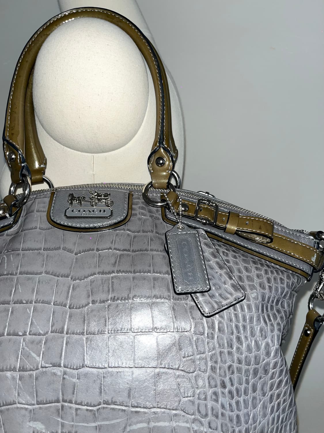  📦Coach gray leather shoulder bag 상품이미지5