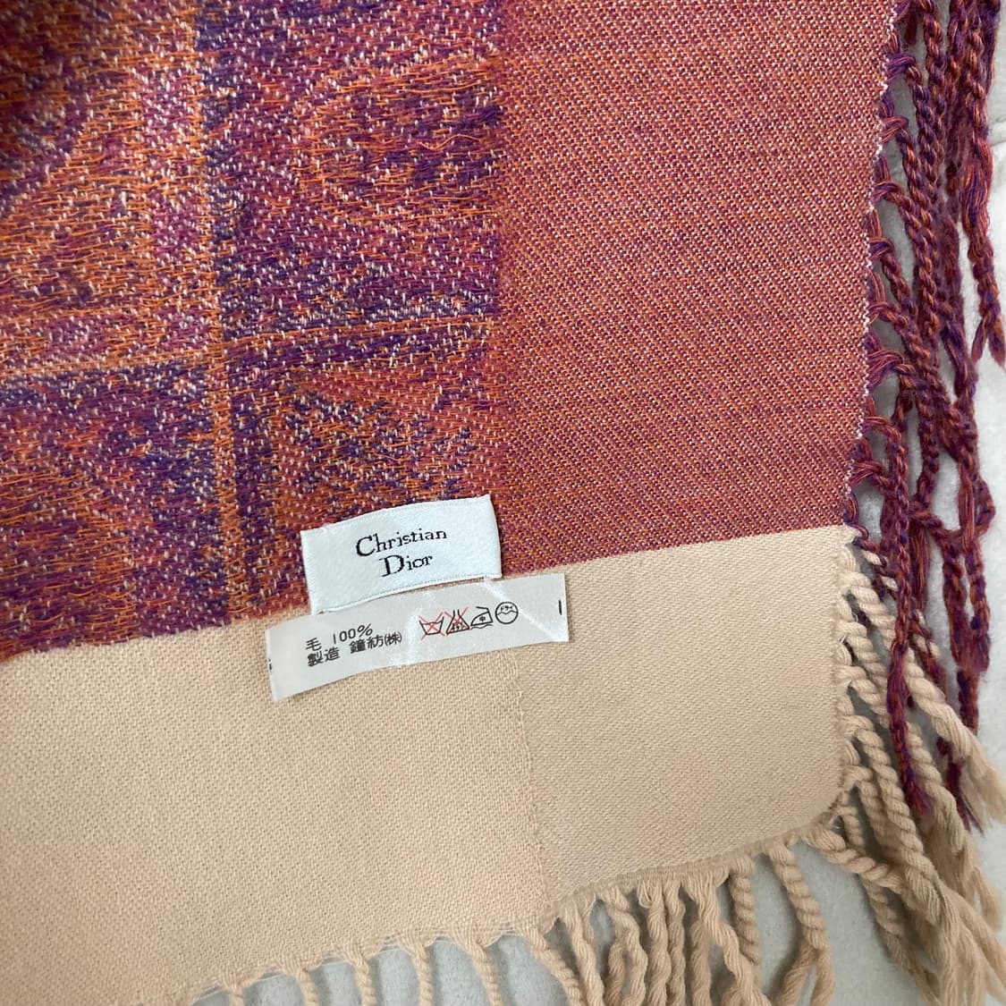 거의새것) 정품 크리스찬 디올 페이즐리 패턴 숄 겸 무릎담요 상품이미지4