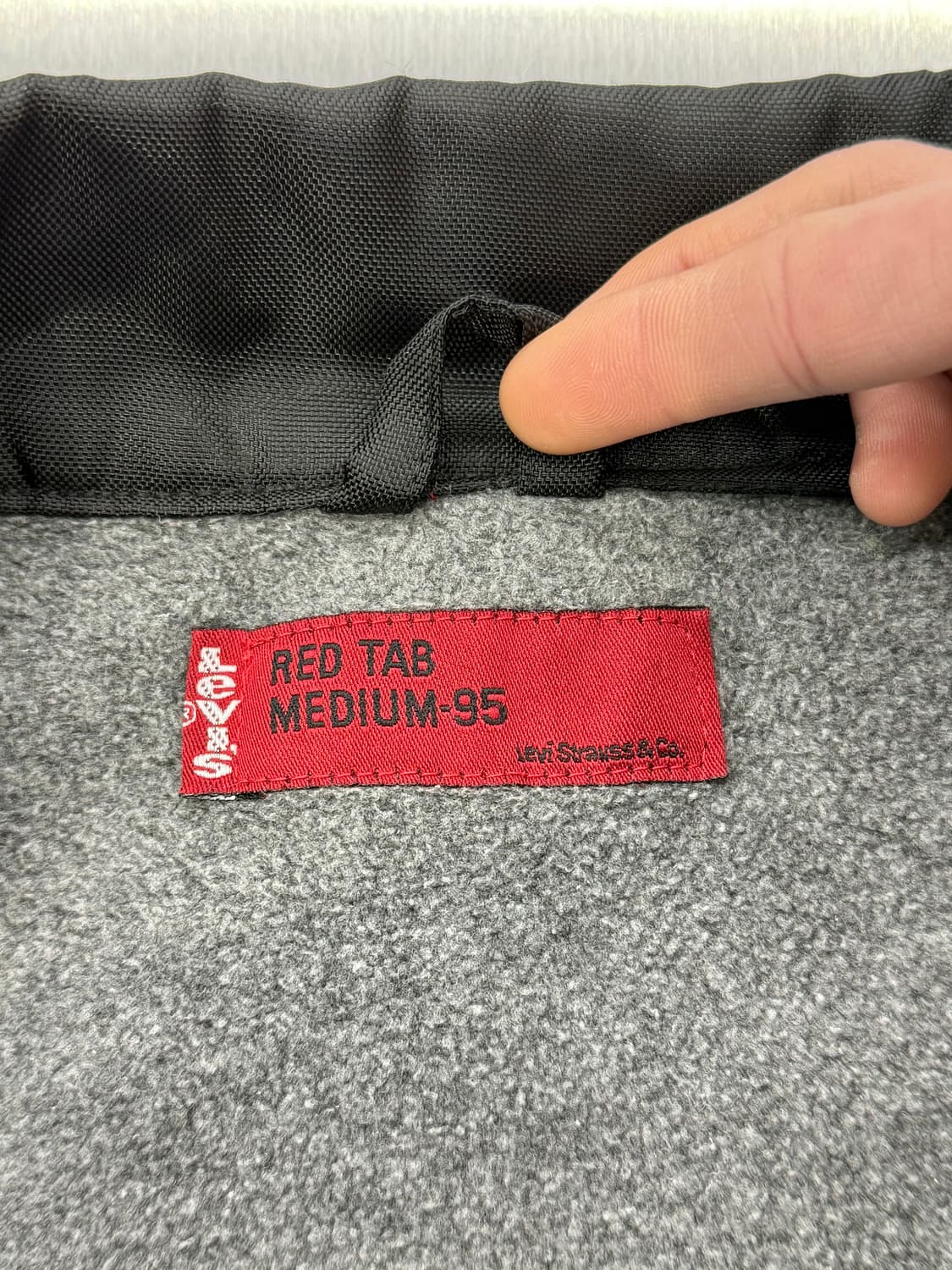 리바이스 레드탭 블랙 나일론 블루종 라이닝 자켓 상품이미지7