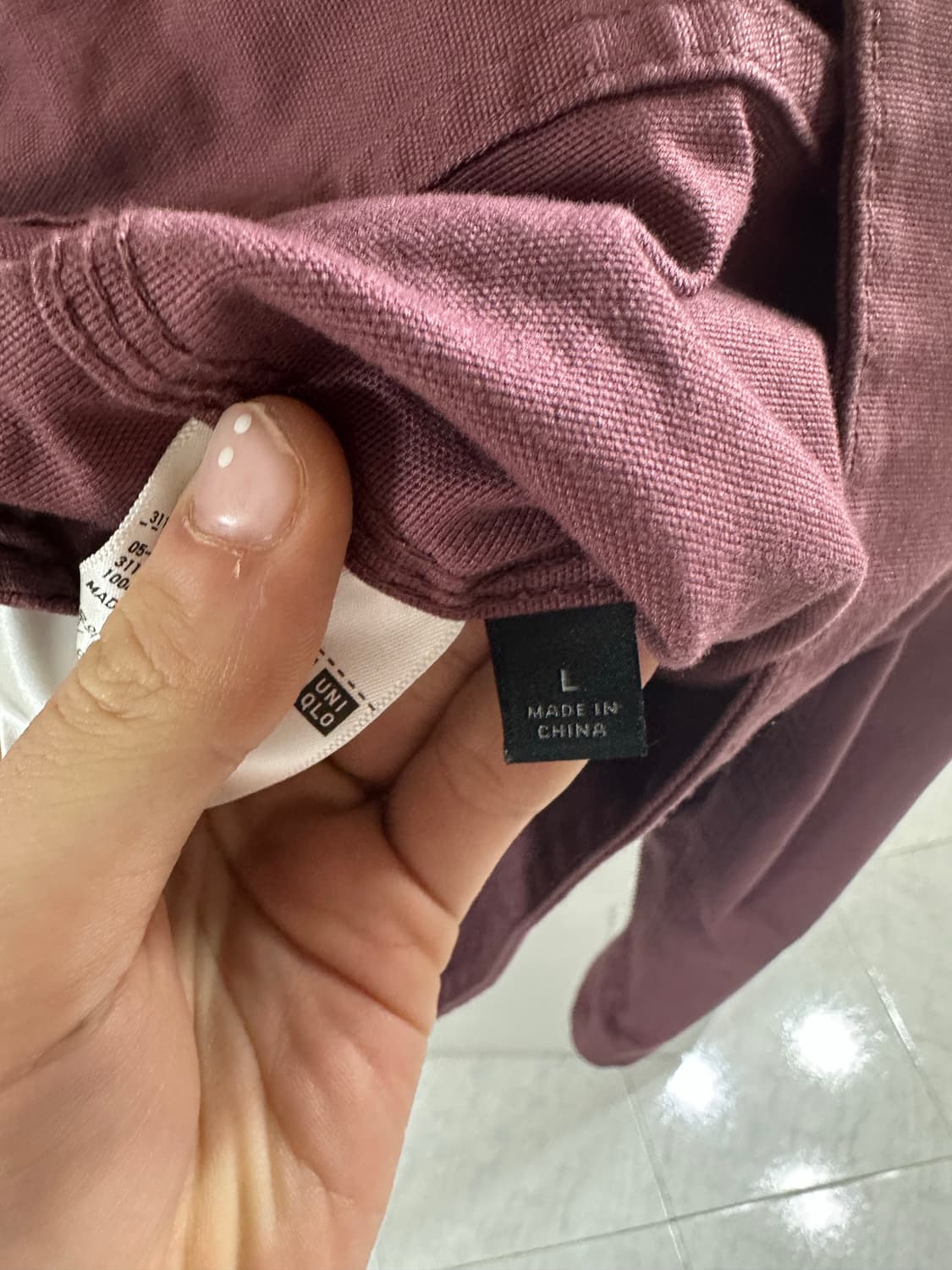 [L] 유니클로 집업 블루종 자켓 퍼플 상품이미지4