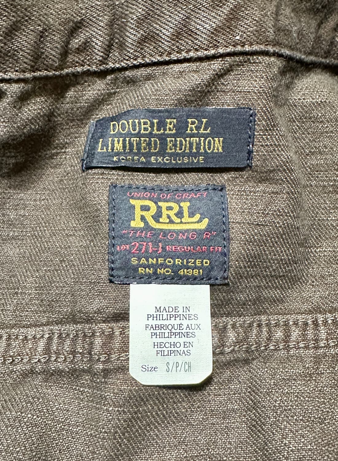 RRL 더블알엘 한국 한정판 LOT 271 브라운 S사이즈 신품 상품이미지1