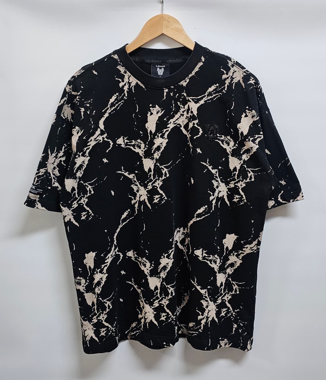 라이프워크 블랙 마블 반팔 티셔츠 L 상품이미지1