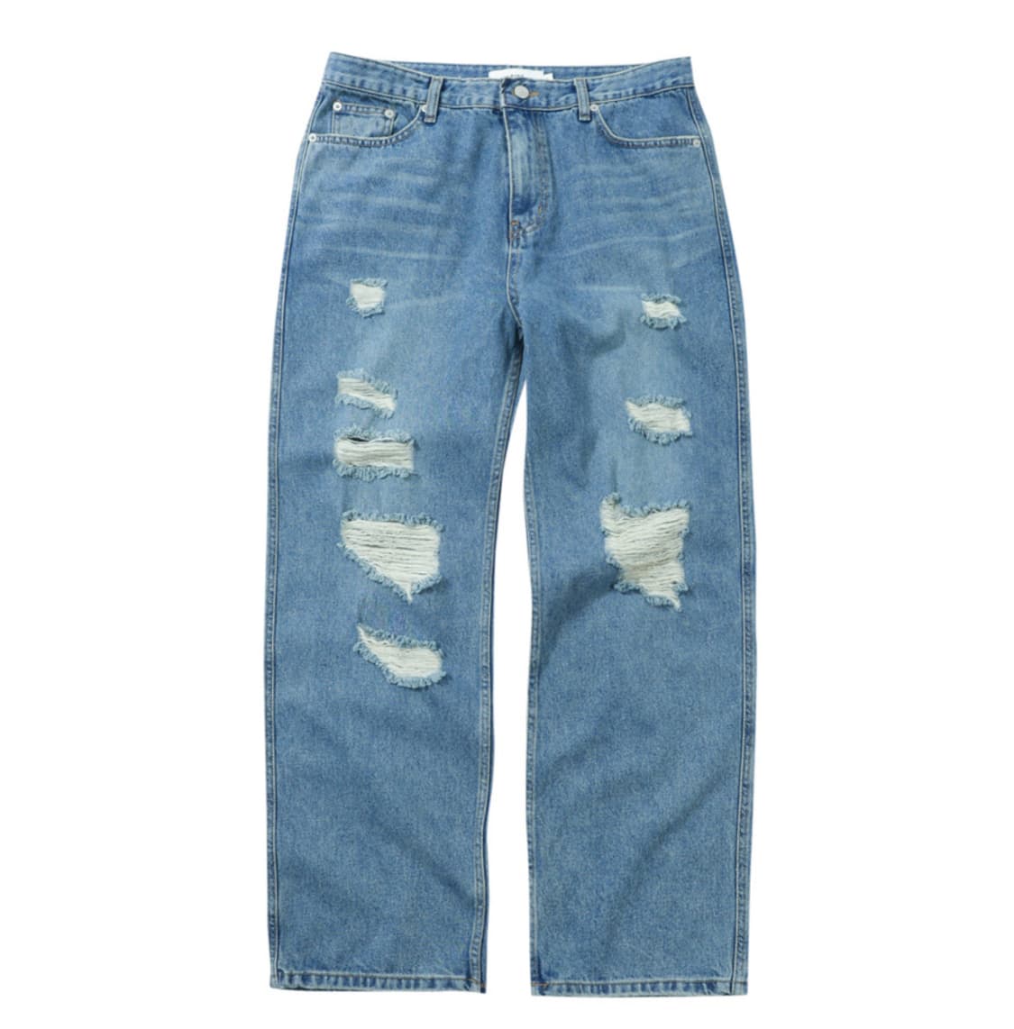 르아르 LEIRE 세미 와이드 데미지 데님 팬츠 L 상품이미지3