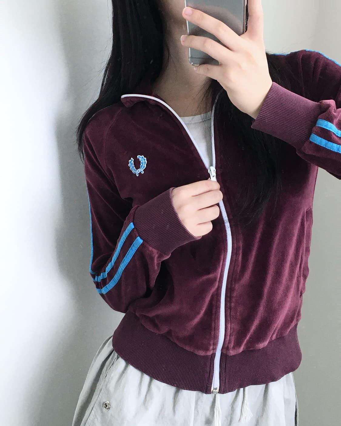Fredperry 프레드페리 버건디 벨루어 트랙탑  상품이미지1