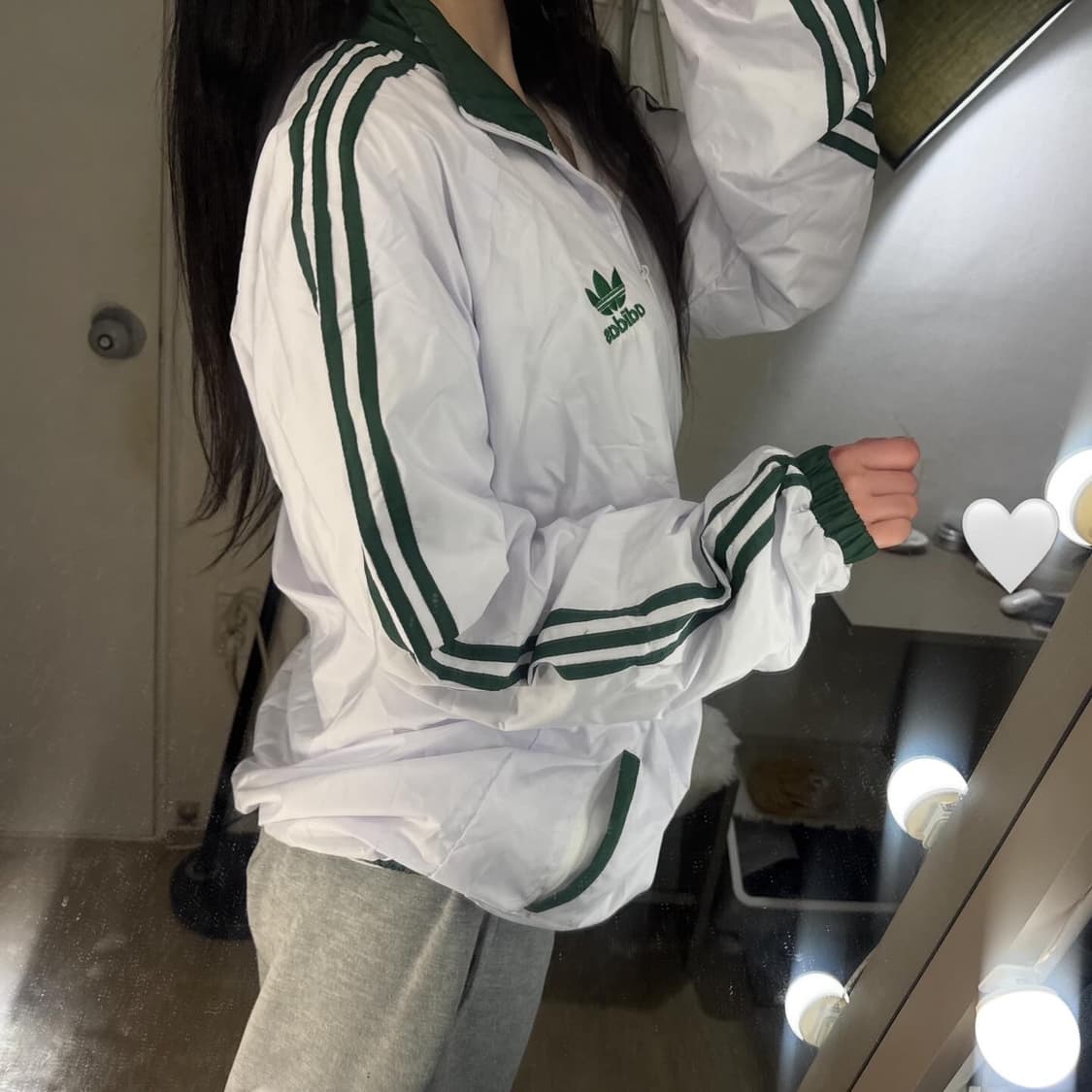 아디다스 삼선 트랙탑 올드스쿨 배색 져지 바람막이🤍💚 상품이미지3