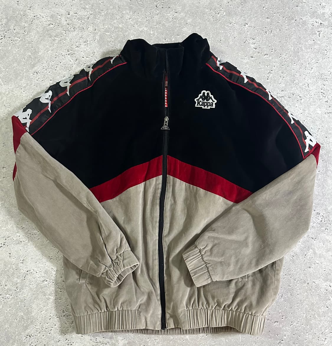 블랙 베이지 벨벳 트랙 자켓 상품이미지2