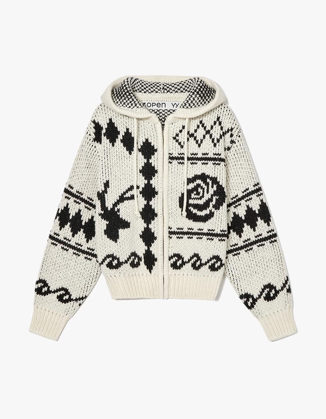 오픈와이와이 자카드 니트 아우터 상품이미지1