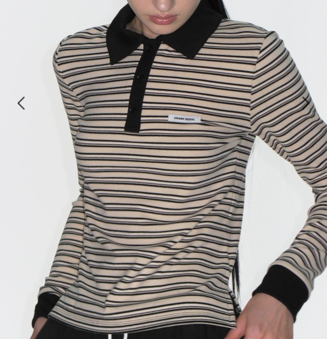 크랭크 멀티스트라이프 폴로 셔츠 아이보리 상품이미지1