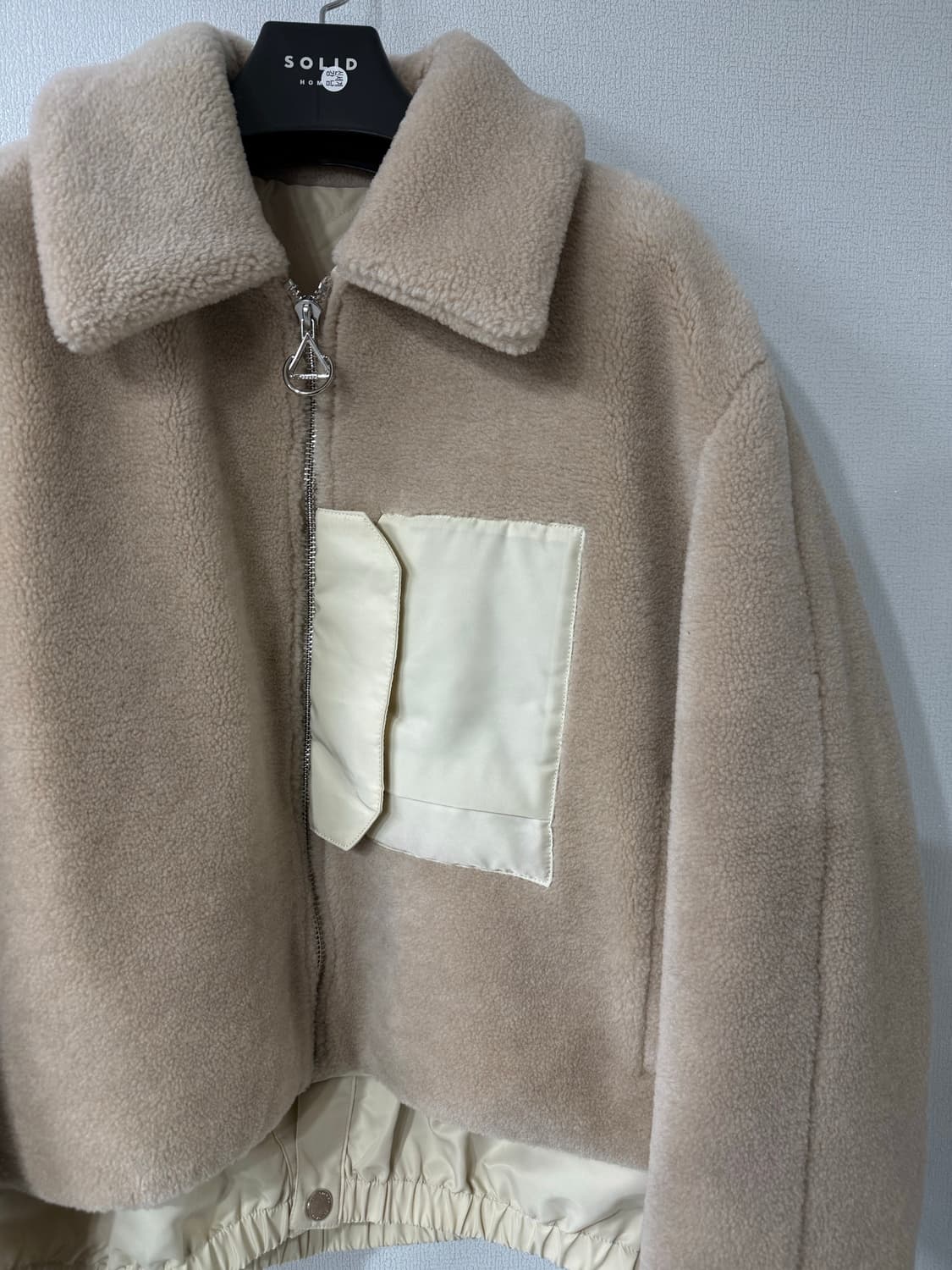 [50] 솔리드옴므 플리스 쉘파카 자켓 아이보리 상품이미지1