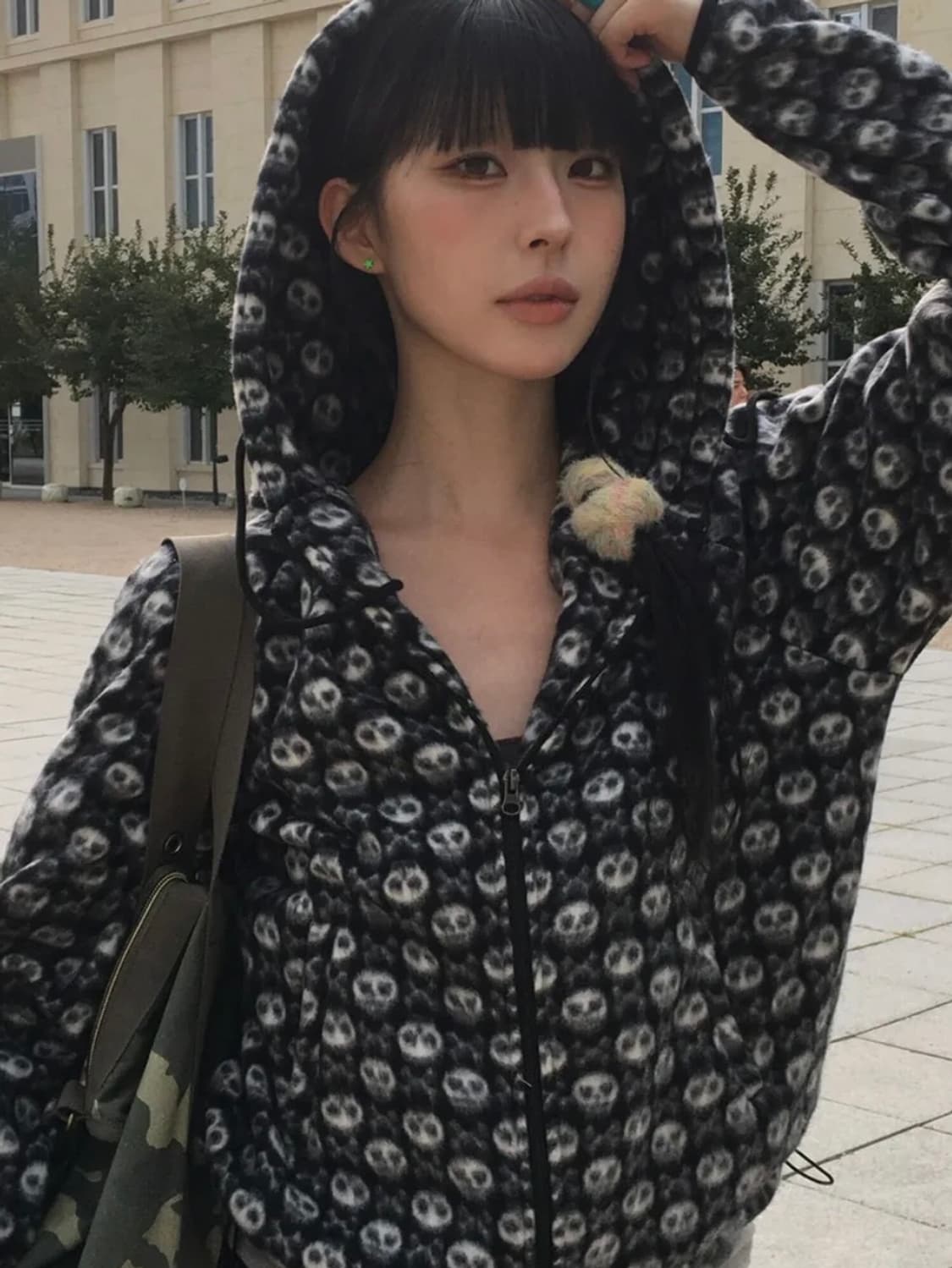 러브이즈트루 GT FLEECE 해골 JACKET(BLACK) 상품이미지1