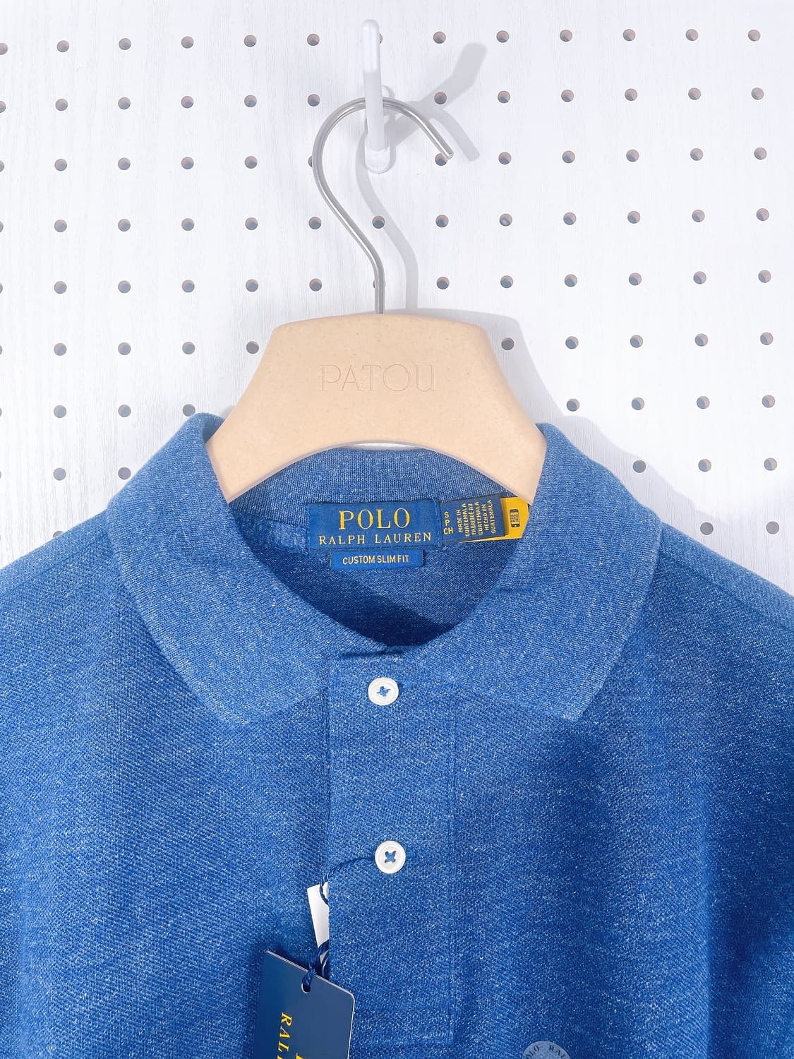 (정품/새상품) 폴로 공용 레드 와펜 카라티 커스텀 슬림핏 상품이미지3