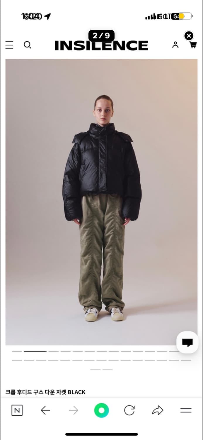 인사일런스우먼 크롭 후디드다운 숏패딩 상품이미지1