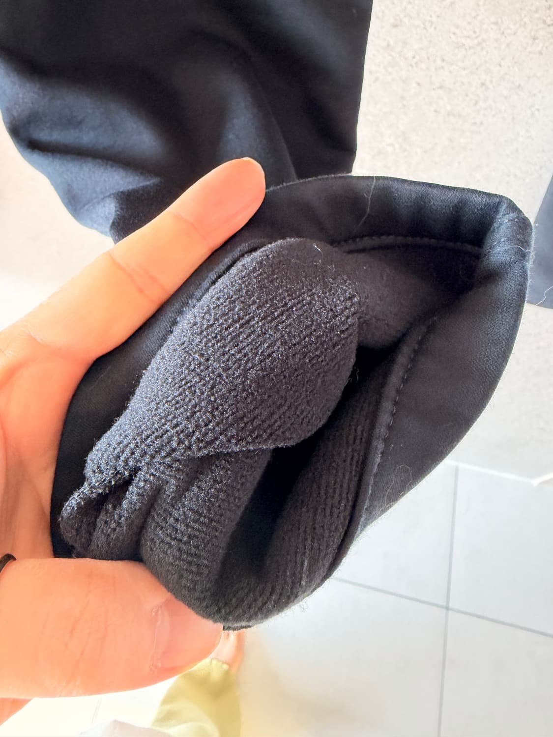 여성 기모 안감 블랙 바지 상품이미지4