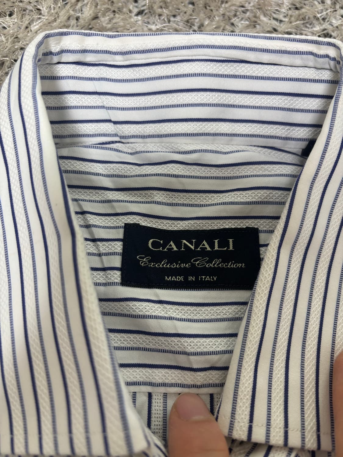 이태리제 CANALI 스트라이프 셔츠 사이즈 100-105 상품이미지3