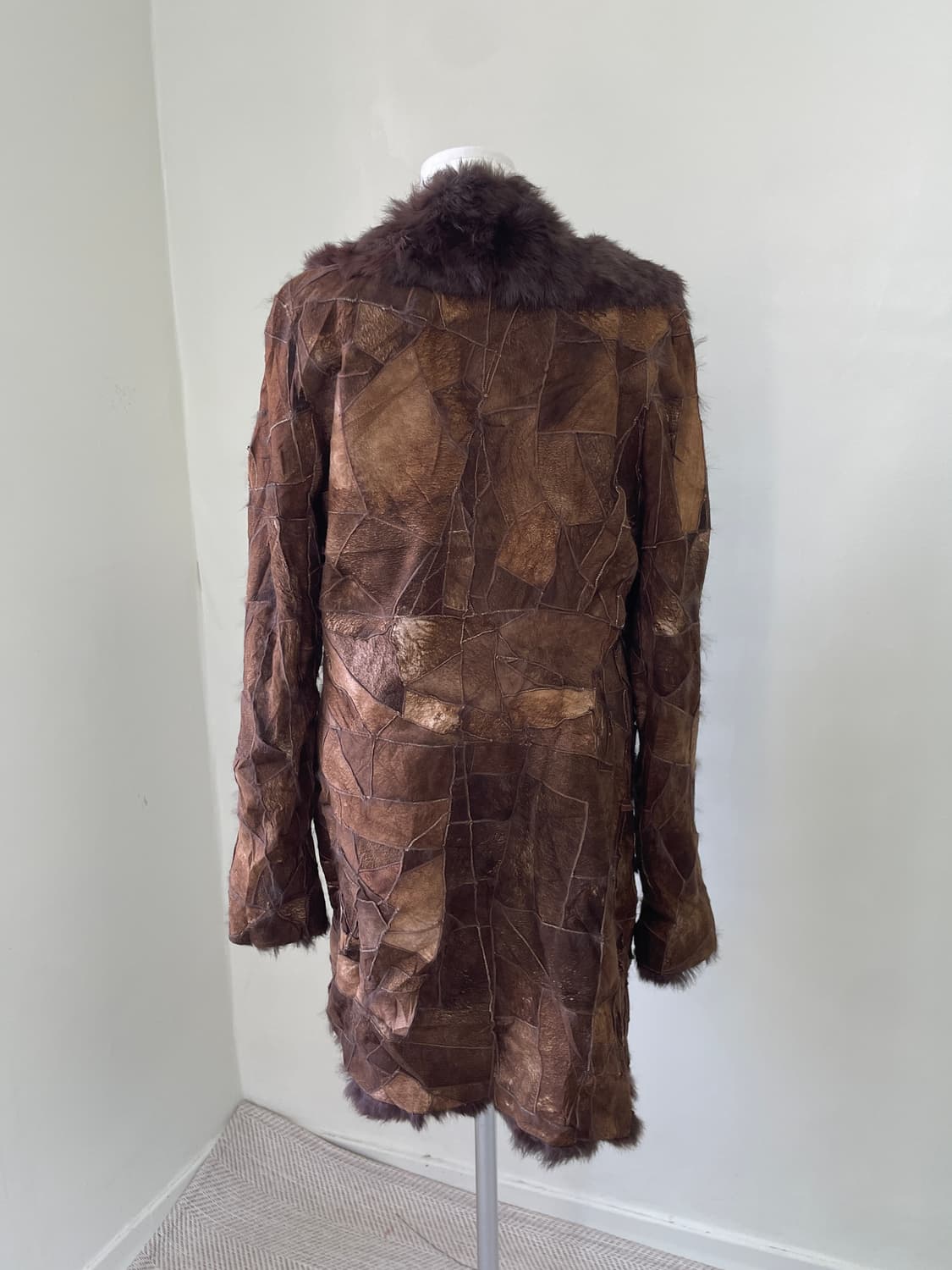 빈티지 컷오프 패치워크 래빗 퍼 코트 y2k J04192 상품이미지9