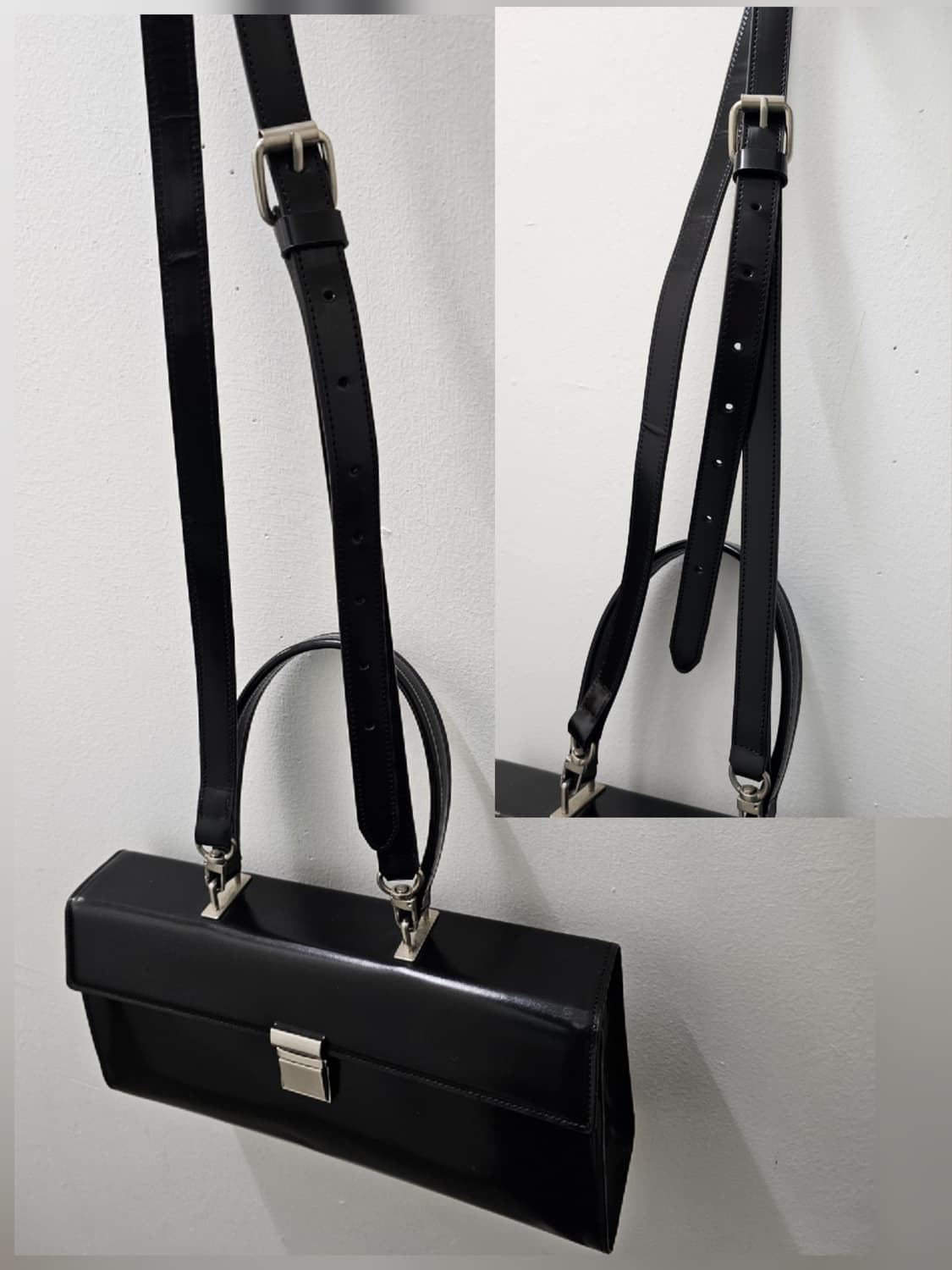 Cafe noir Italy 레더 스퀘어 토트백 상품이미지8