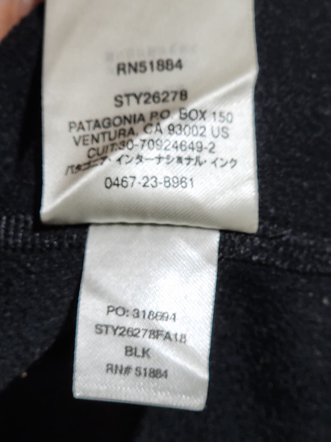 (L) 파타고니아 반집업 티셔츠 블랙 긴팔티 등산복  상품이미지6