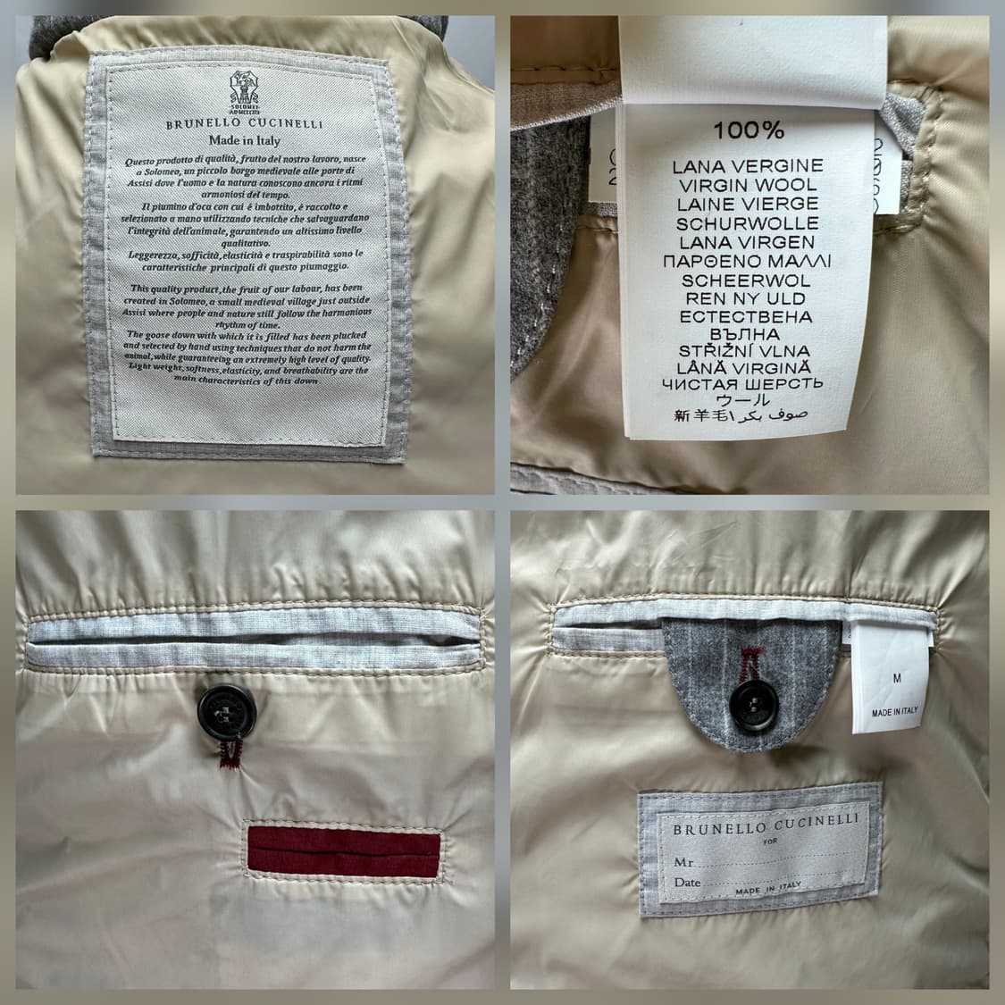 브루넬로쿠치넬리 울 구스다운 베스트 M(100) 민트급 판매 상품이미지6