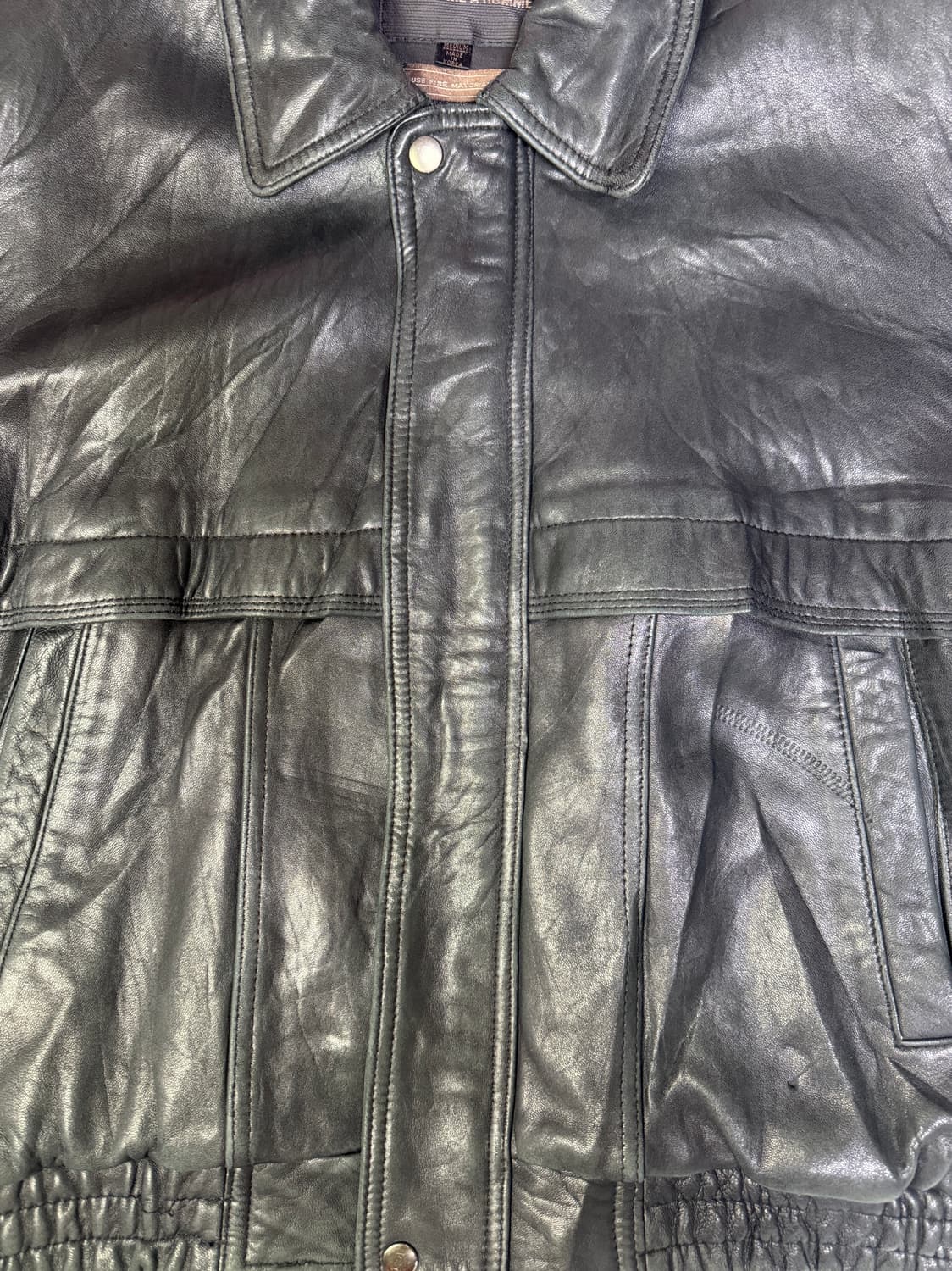 빈티지 DHOMME A HOMME 양가죽 레더 봄버 자켓 M 상품이미지2