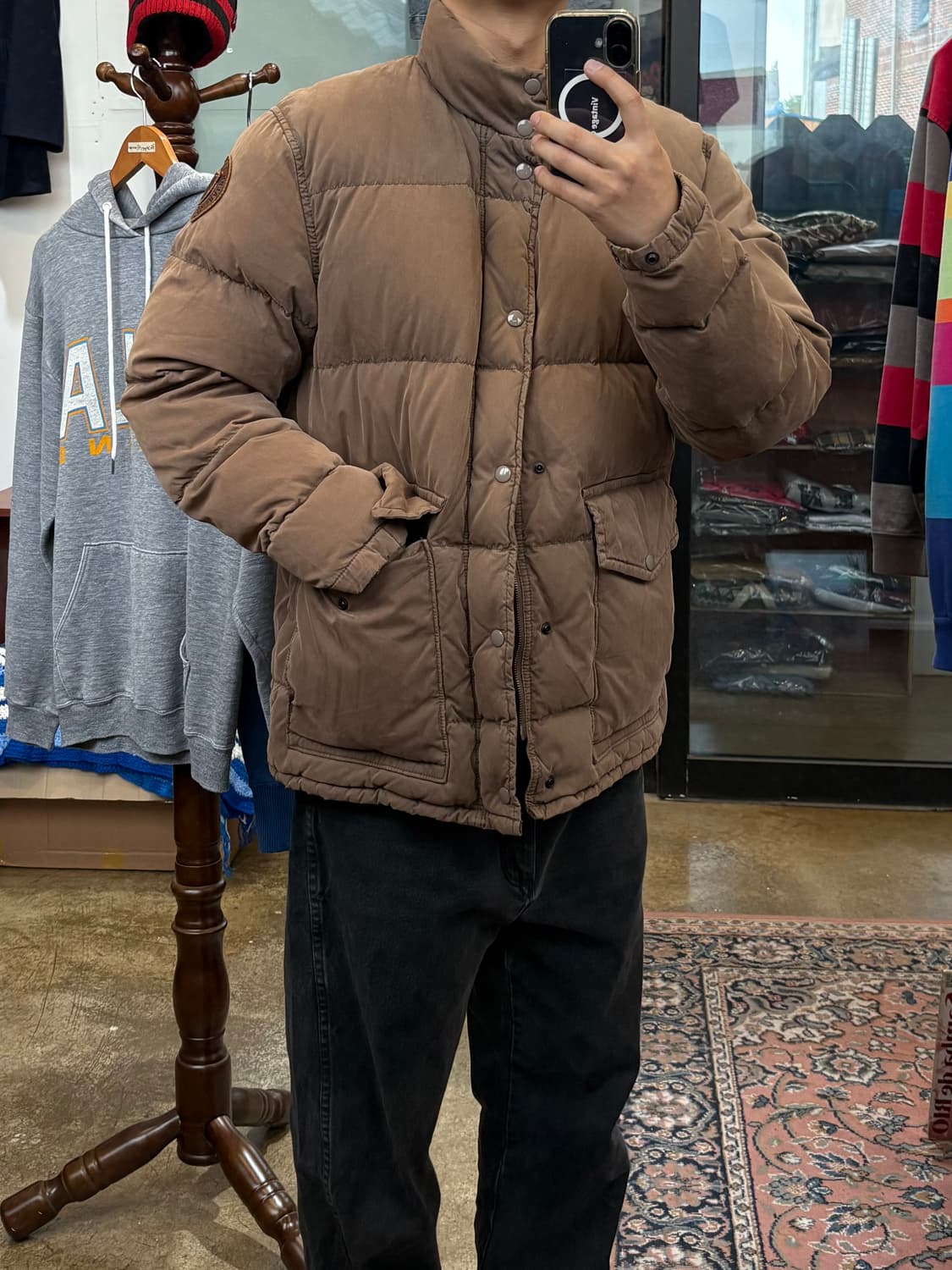 Polo Jeans Co 덕다운 가죽 패치 패딩 상품이미지2