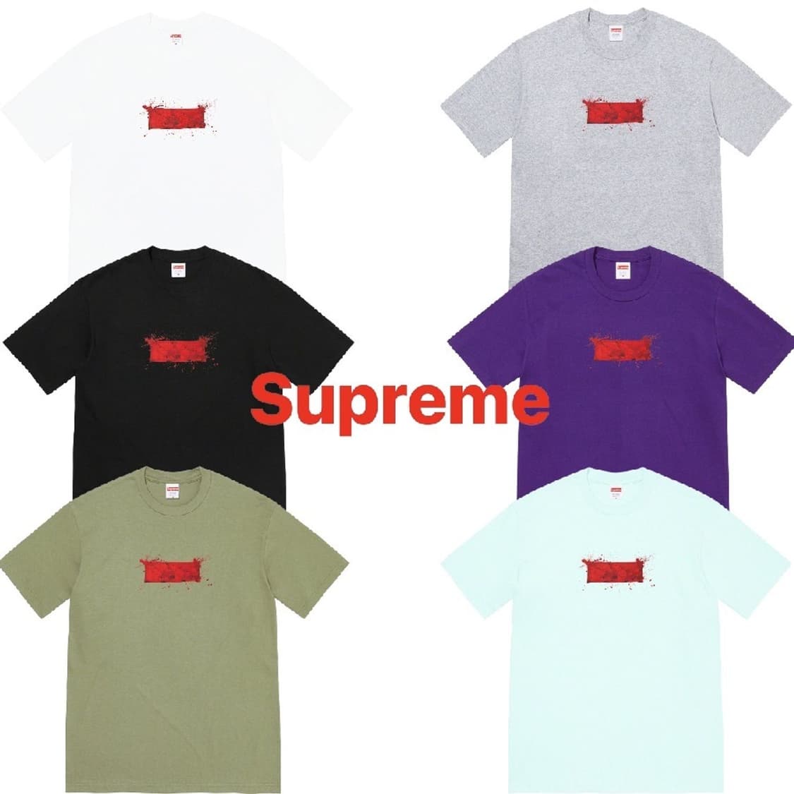 슈프림 22SS 랄프 스테드먼 박스로고 티셔츠 헤더 그레이 상품이미지7