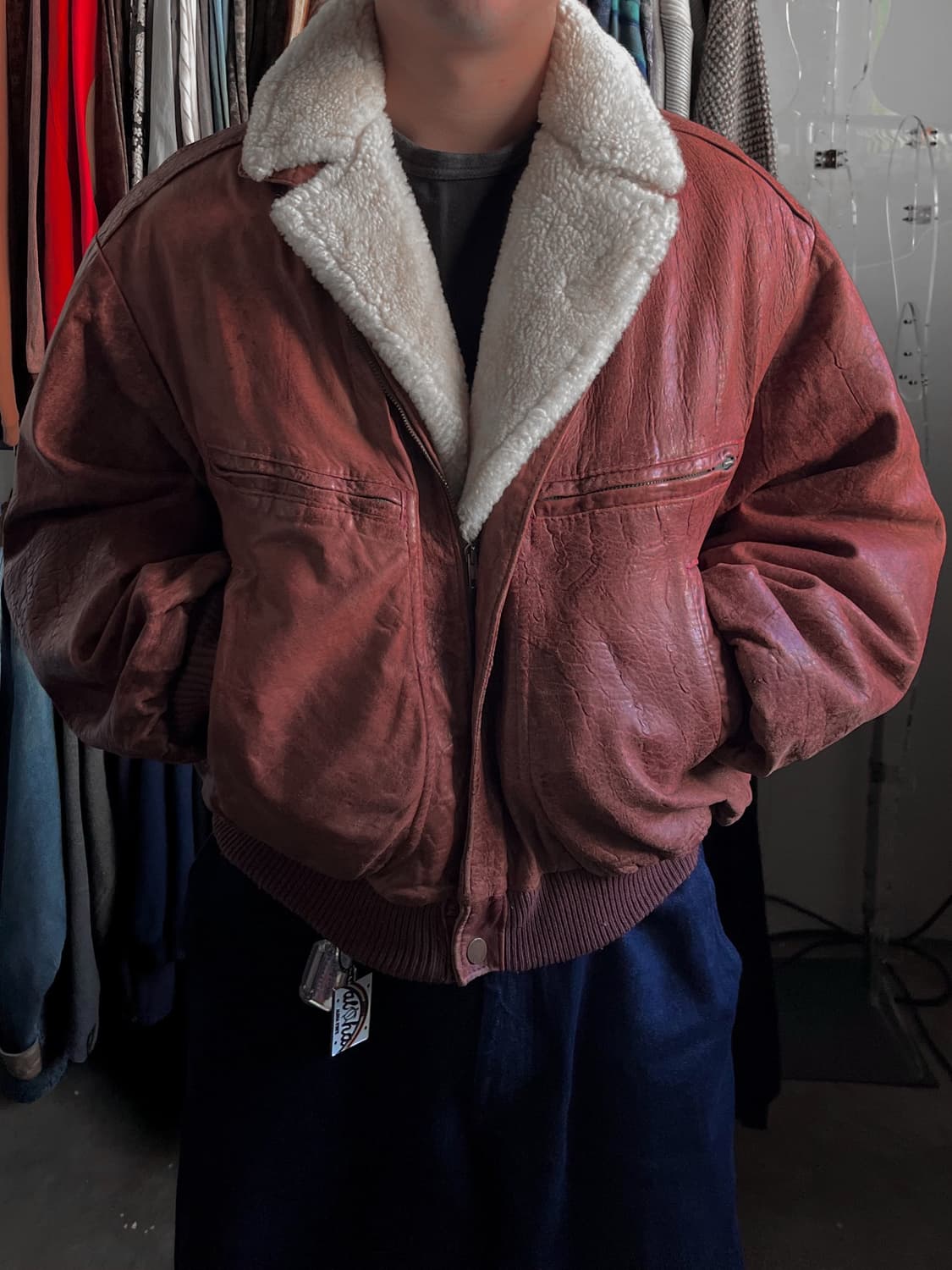 86AW CP컴퍼니 아카이브 가죽 플라이트 봄버 자켓 상품이미지2