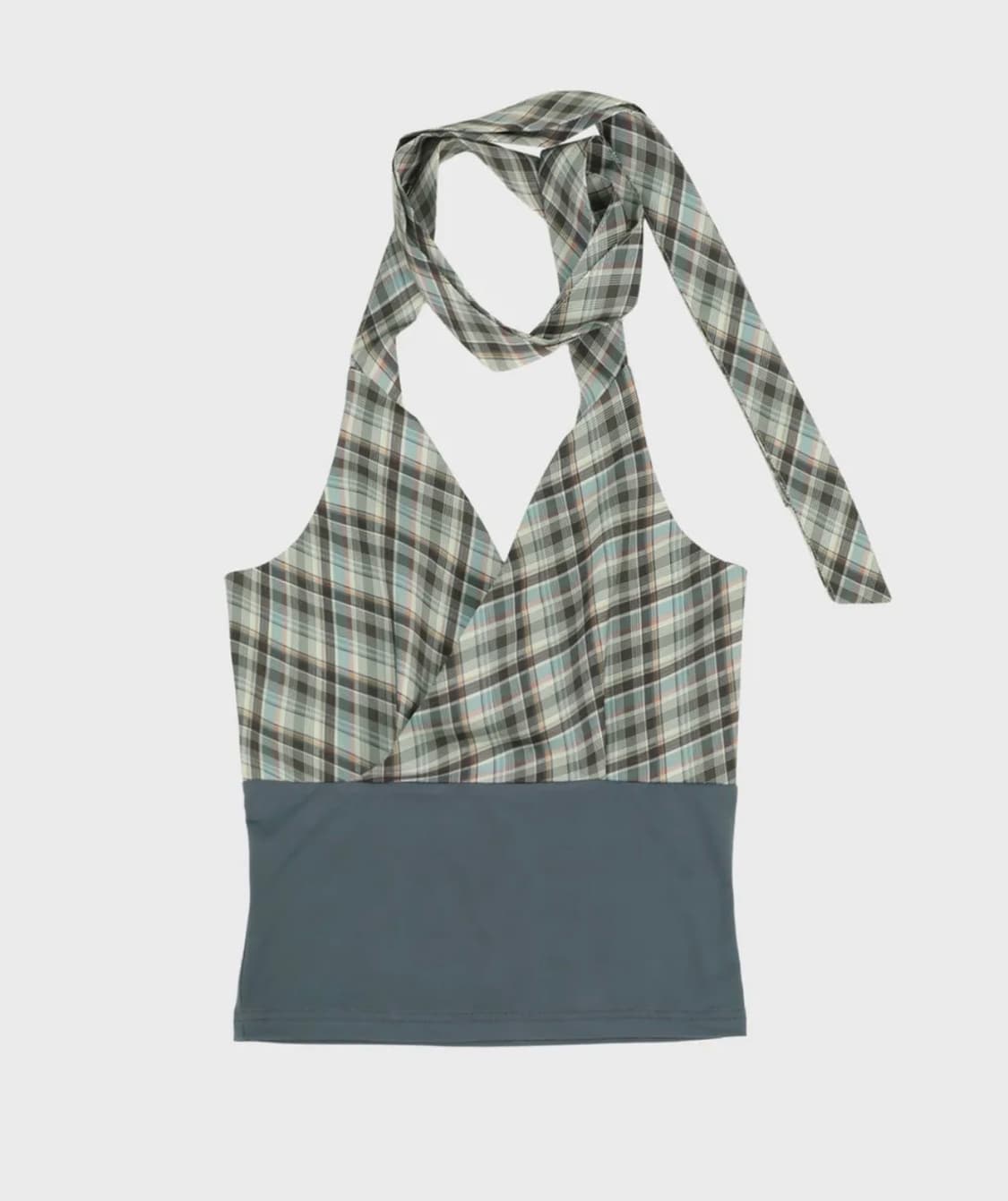 MINT CHECK HALTER TOP 상품이미지1