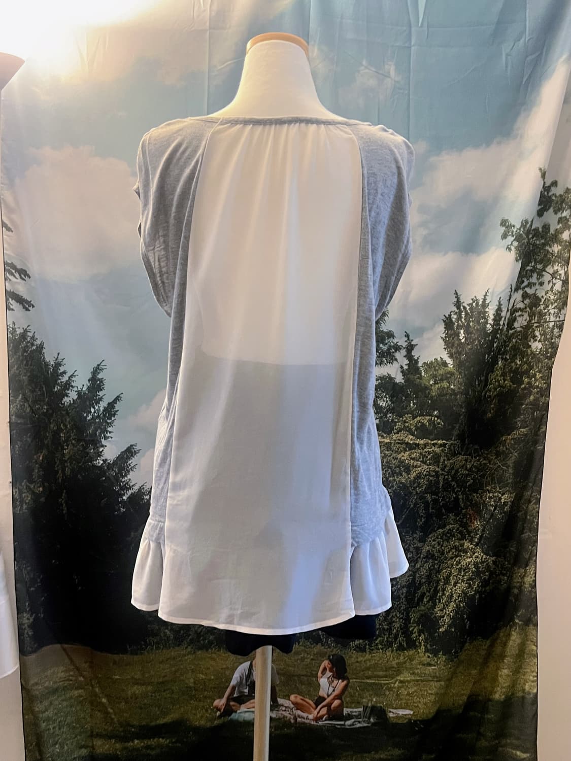 hem frill detail gray sleeveless dress 상품이미지5