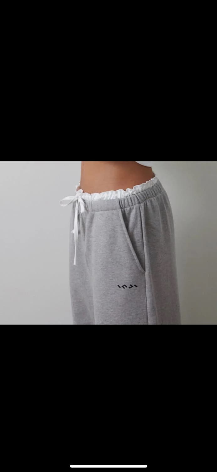 인지액티브 새틴 레이어드 스웻팬츠 그레이 상품이미지3