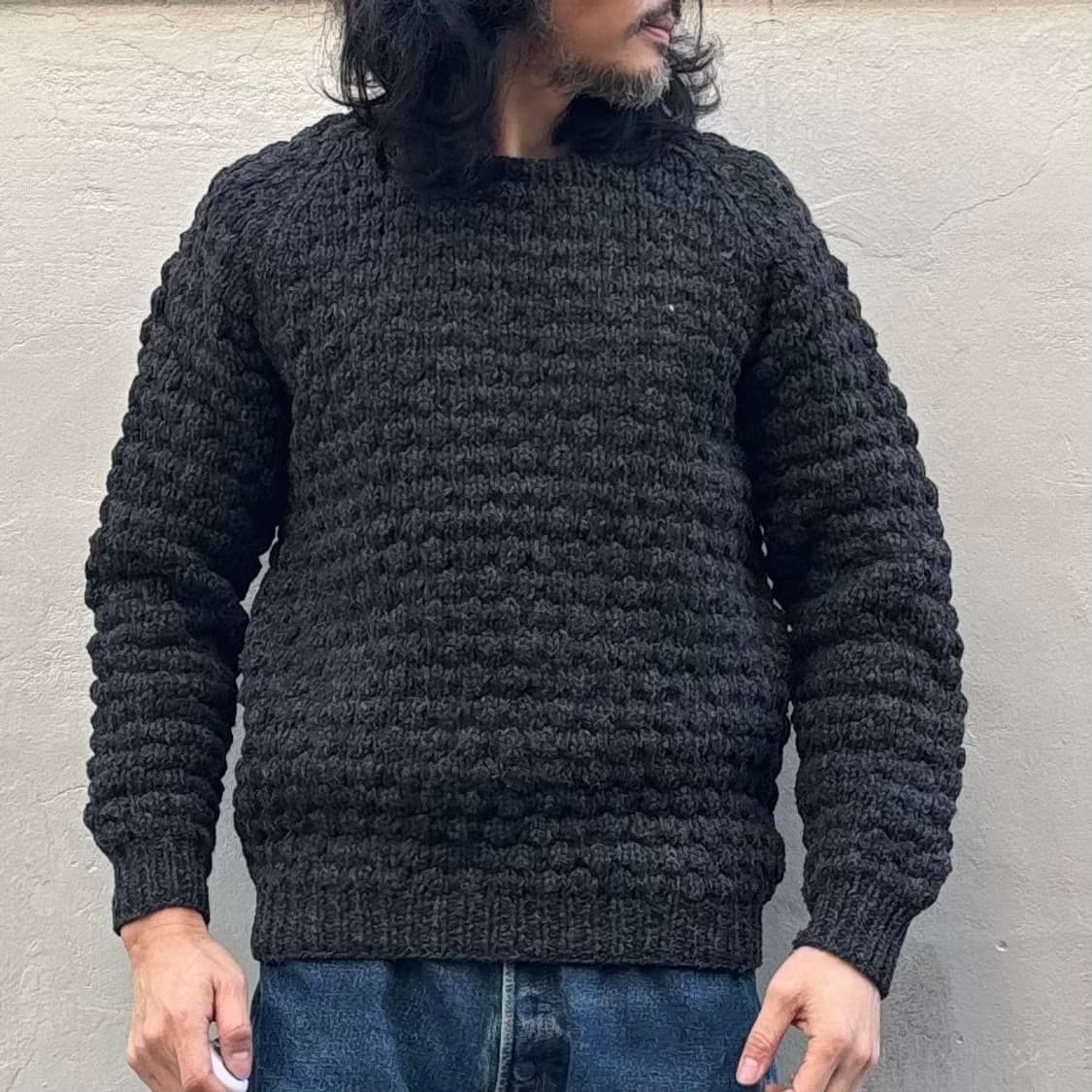 올드 핸드 니트 울 헤비 와플 스웨터 상품이미지9