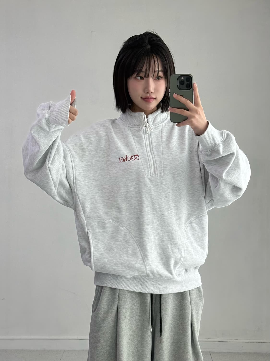 테켓 멜란지 코튼 반집업 상품이미지4