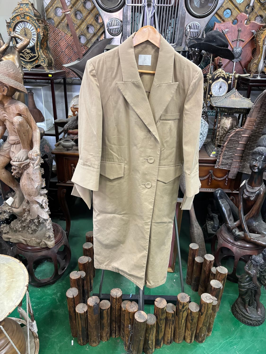 에콘(EKHON)베이지 롱 코트 롱 자켓 롱 원피스 상품이미지1