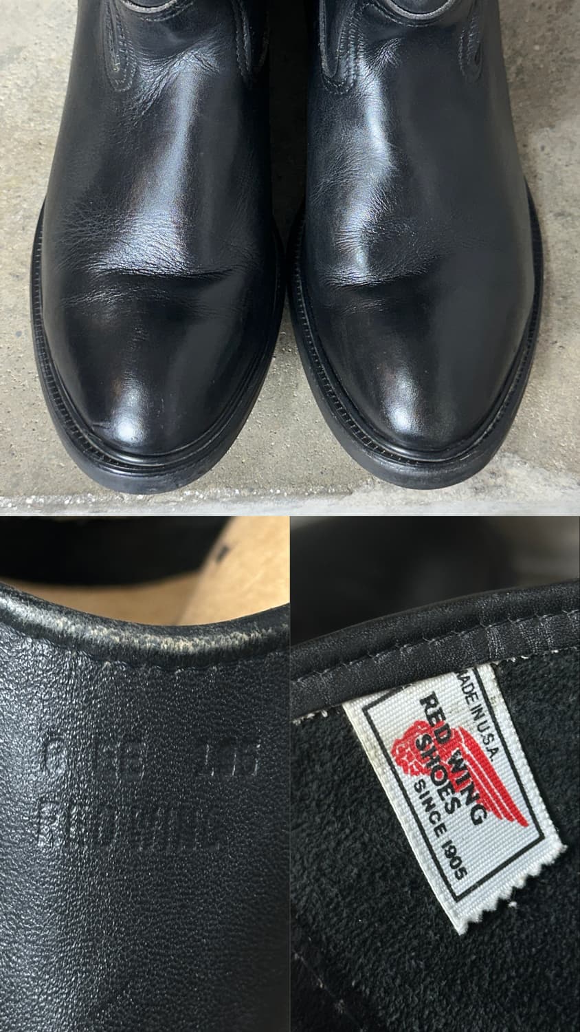 90's OG USA Made 레드윙 페코스 블랙 웨스턴 부츠 상품이미지8