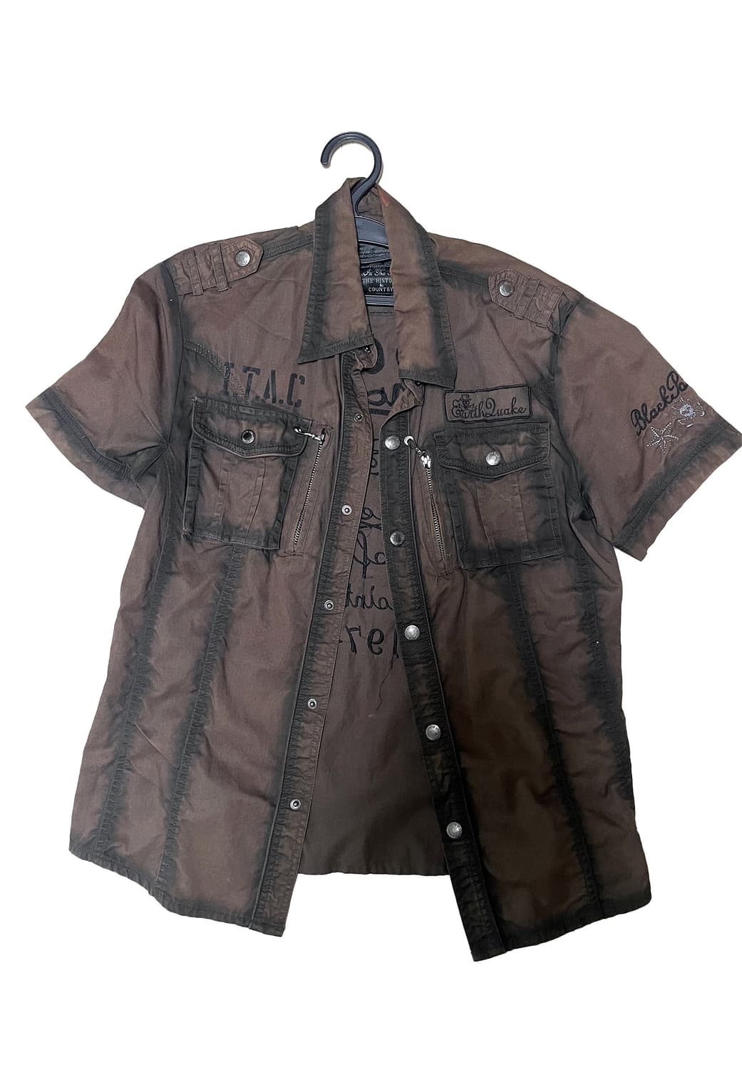 y2k grunge brown half shirts 상품이미지1