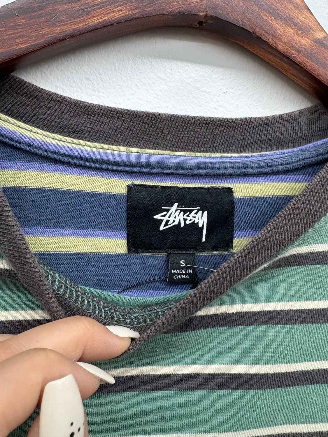 Stussy 스투시 콘트라스트 스트라이프 반팔 티셔츠 상품이미지2