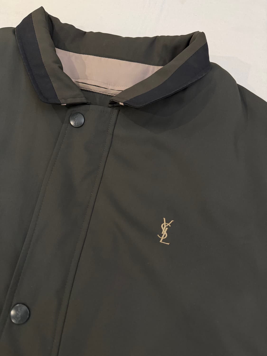 90s YSL 입생로랑 블루종 자켓 딥 올리브 그린 상품이미지2