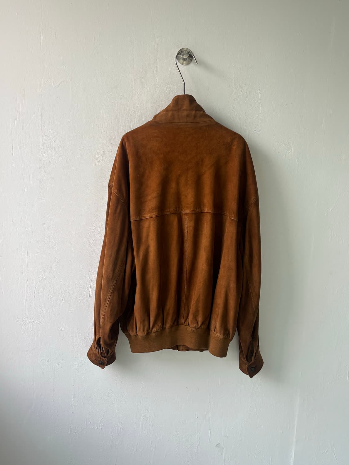 버버리 90‘s 스웨이드 레더 하이넥 블루종  상품이미지7