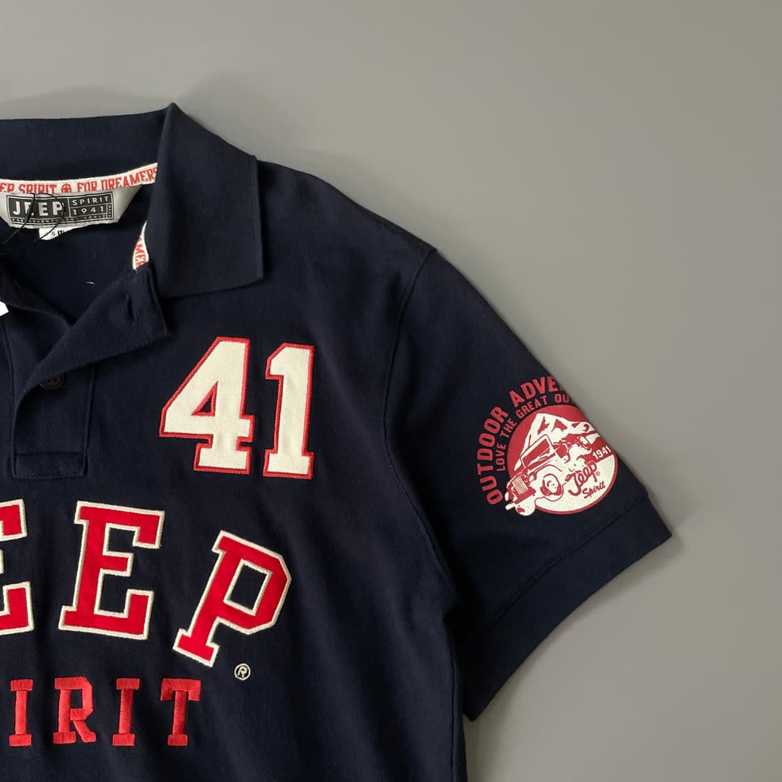 [미사용품] JEEP 지프 네이비 빅로고 포인트 카라티 M 상품이미지3