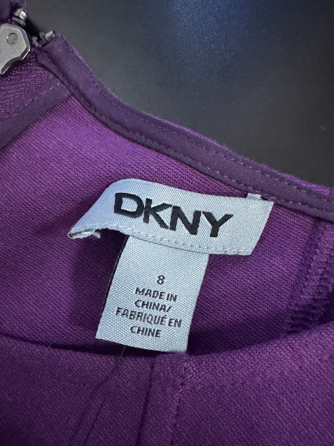 택있음!! 여성 DKNY 슬리브리스 나시 퍼플 원피스 S 상품이미지3