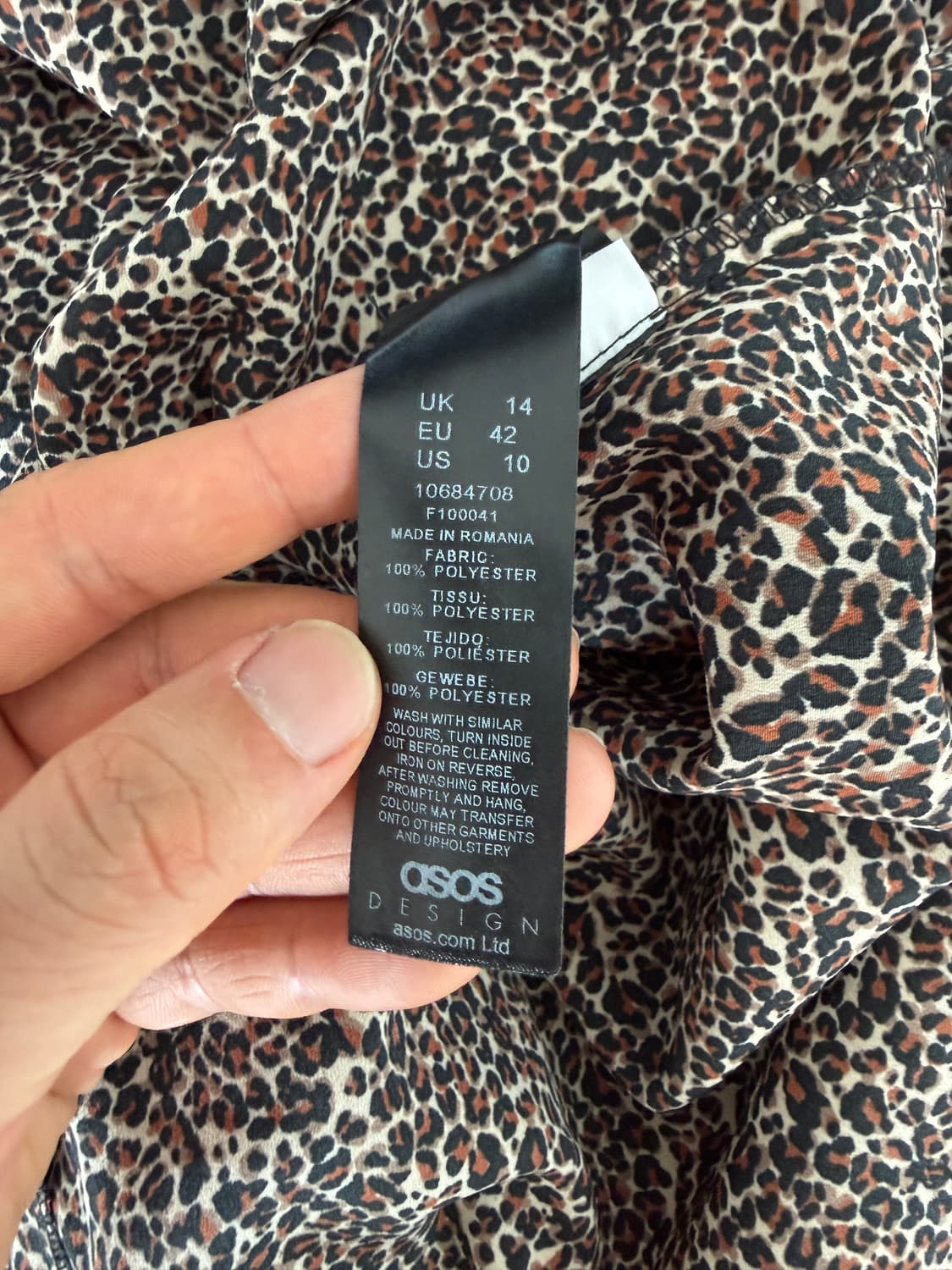 아소스(asos) 레오파드 스퀘어넥 원피스 상품이미지10