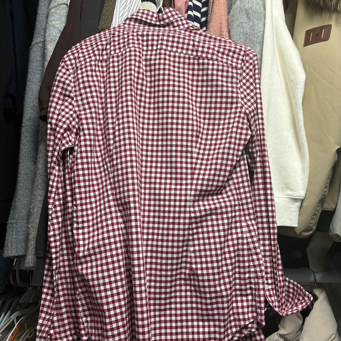 폴로랄프로렌 깅엄 레드 체크 셔츠 s 폴로셔츠 상품이미지2