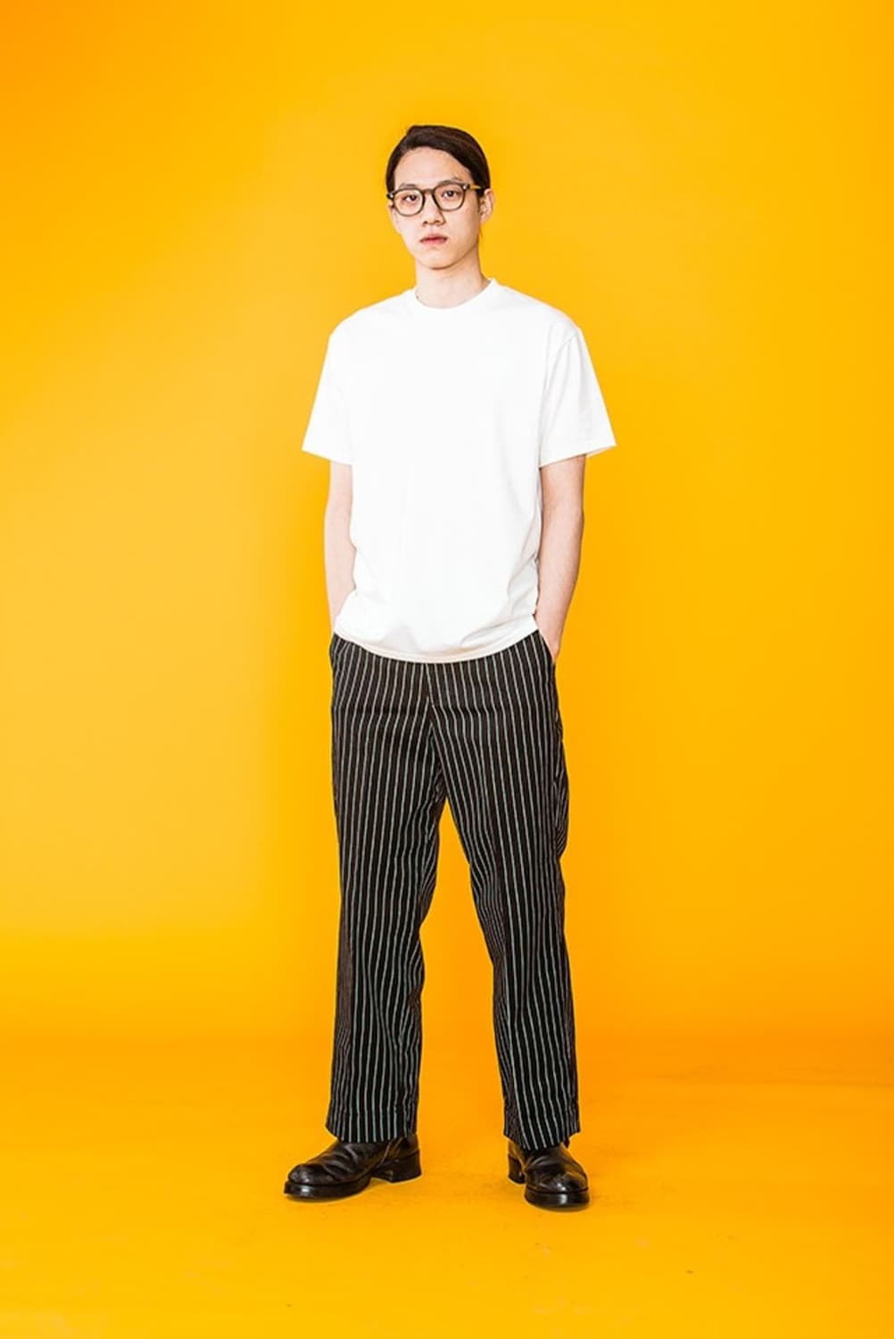 니들워크(NEEDLE WORK)스트라이프 치노 팬츠 블랙 상품이미지2