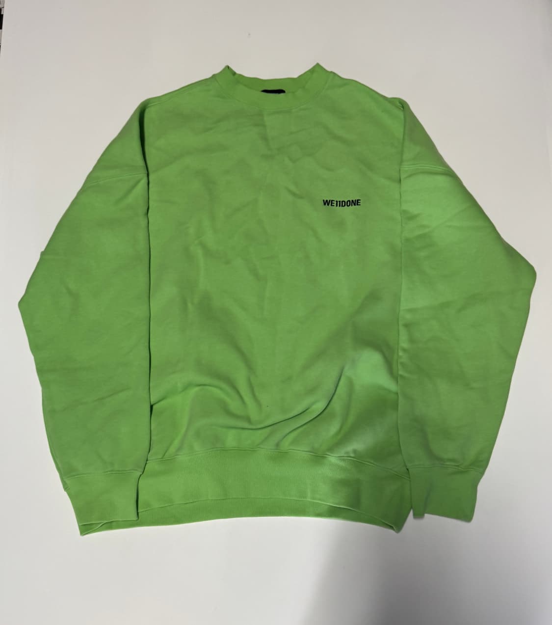 정품!! 웰던 We11done 빅 사이즈 형광 맨투맨 2XL ~ 3XL 상품이미지1
