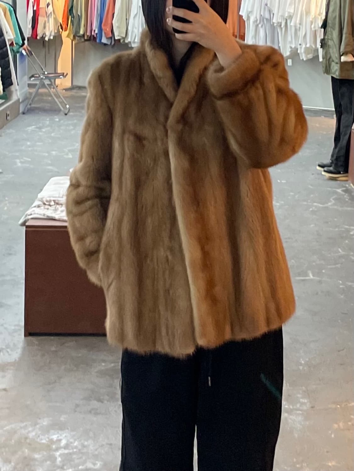 빈티지 퍼 브라운 밍크코트 H1504 상품이미지1