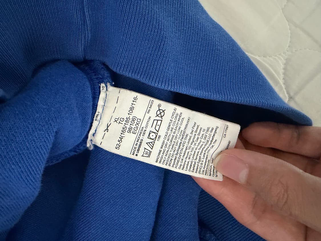 이지 갭 퍼펙트 후드 블루 xl 상품이미지3