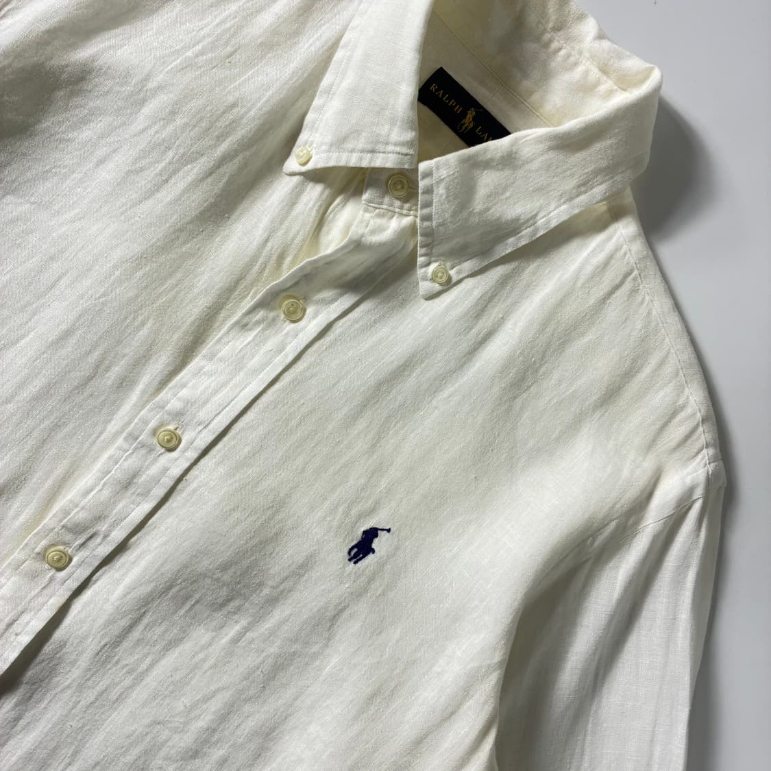 Polo  폴로 랄프로렌 자수 화이트 린넨 셔츠  상품이미지3