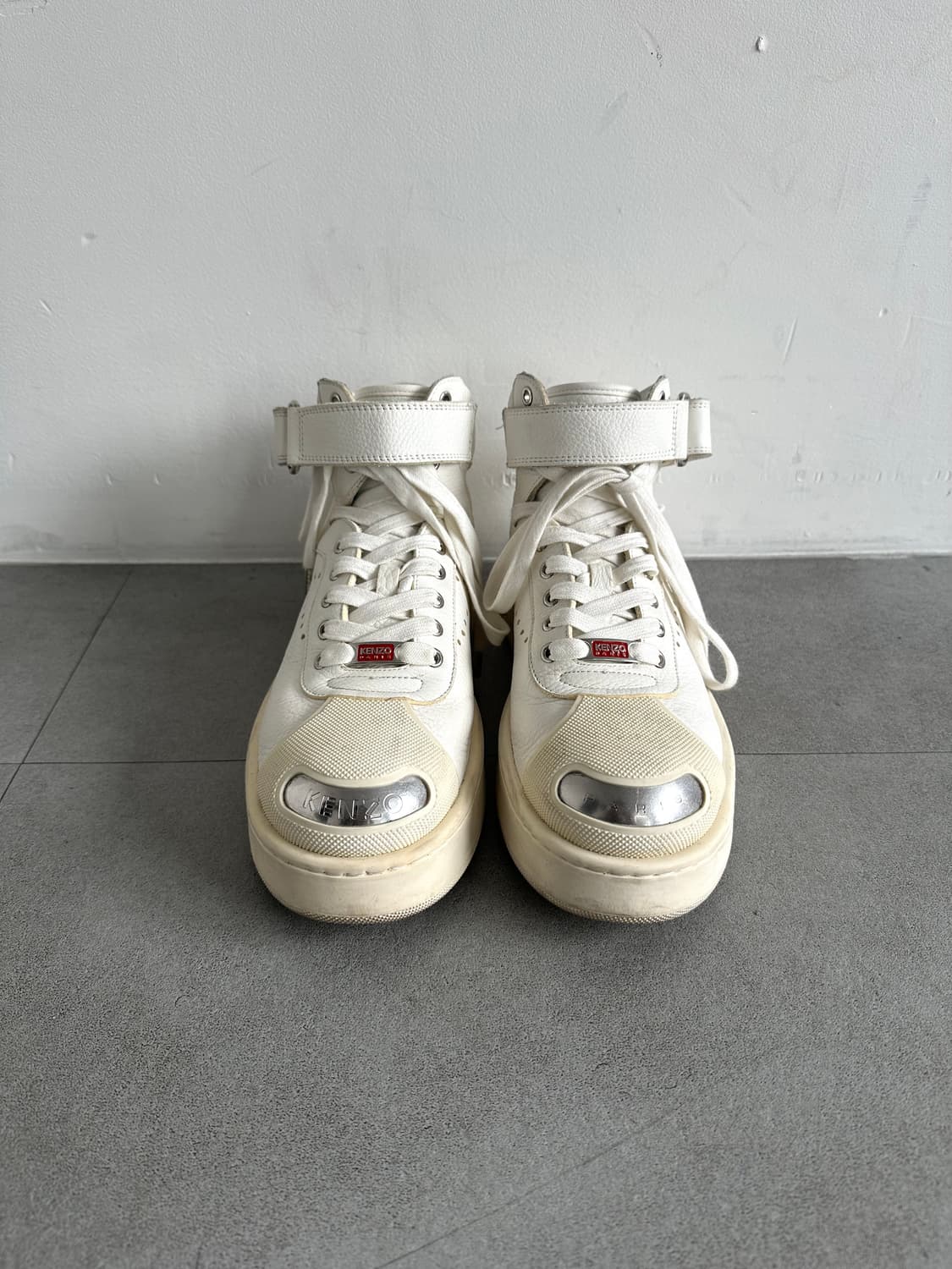 겐조 스틸토 화이트 레더 하이탑 상품이미지4