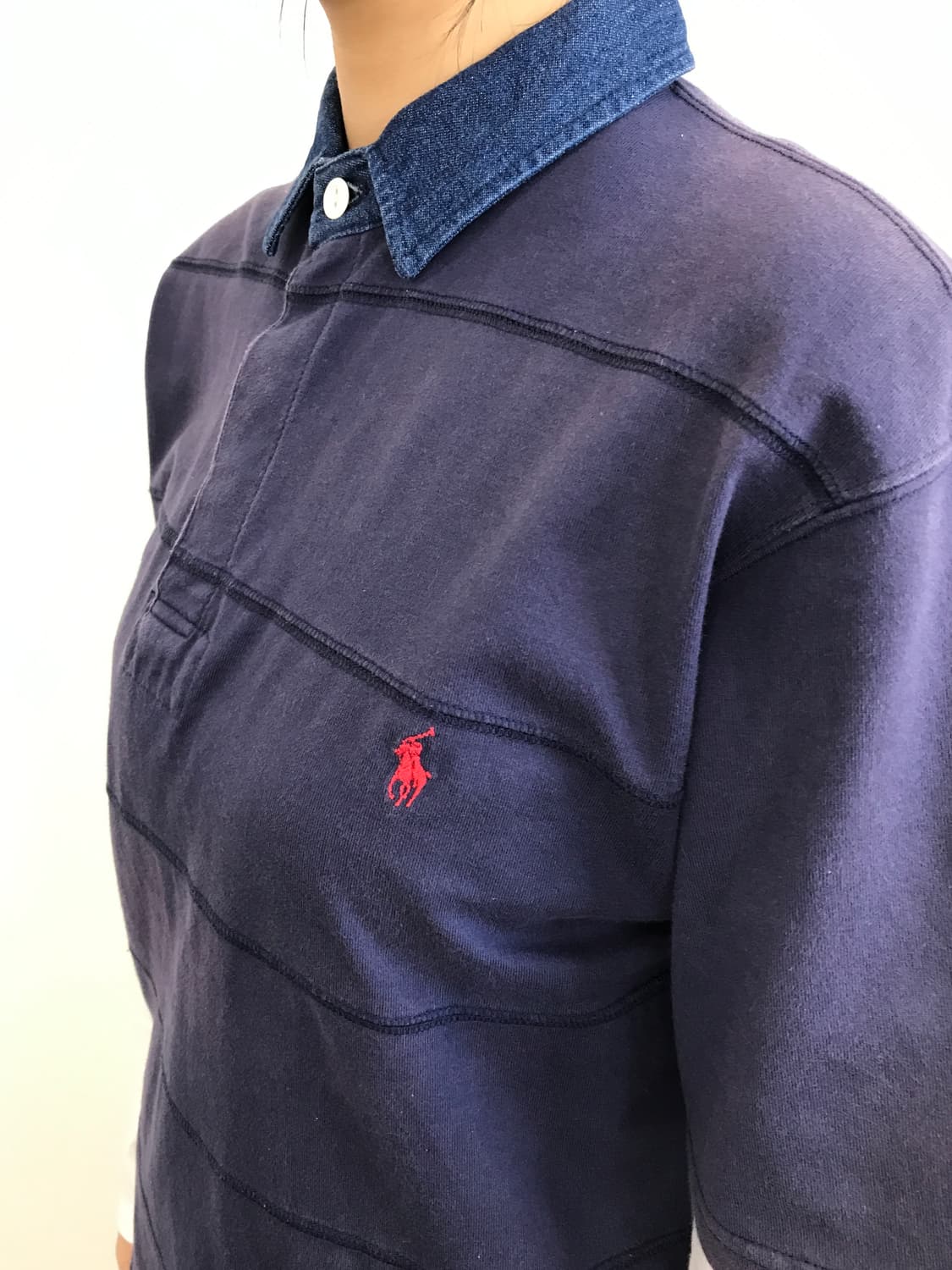 Polo Denim Collar Polo Shirt 상품이미지2