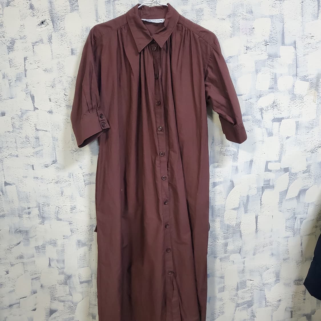 자라 브라운 셔츠 롱 원피스  상품이미지1