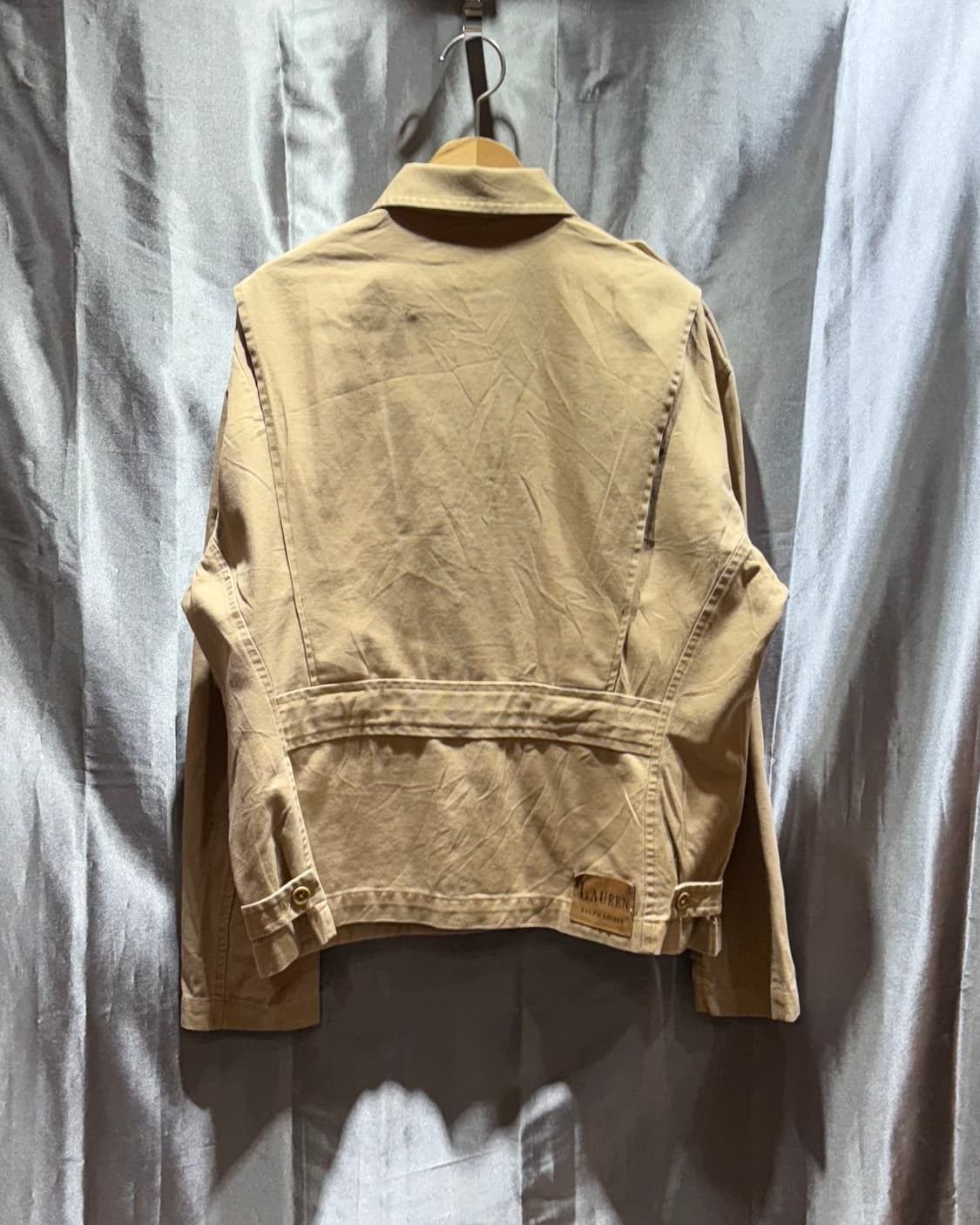 S 폴로랄프로렌 레더 패치 베이지 코튼 자켓 상품이미지3